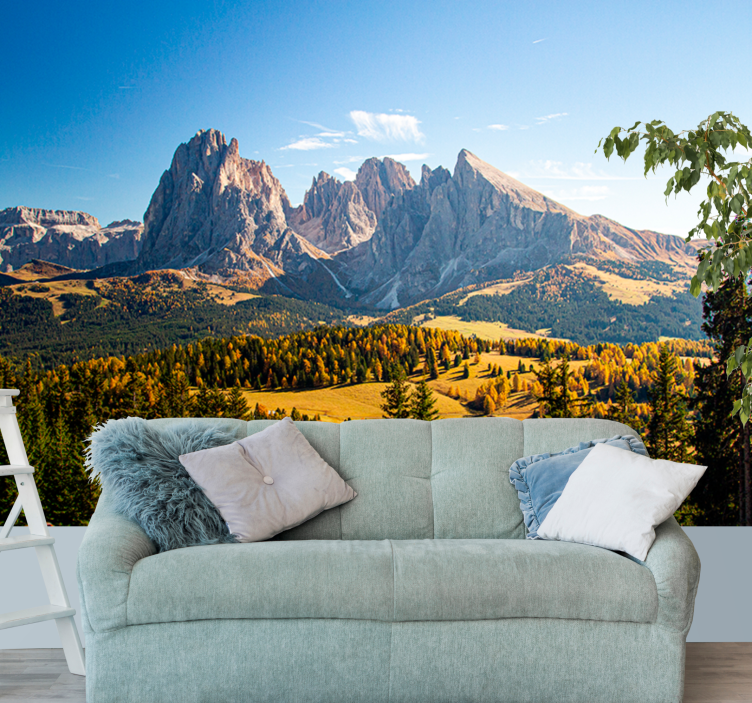 Fototapeta zelené hory a údolí přírody - TenStickers