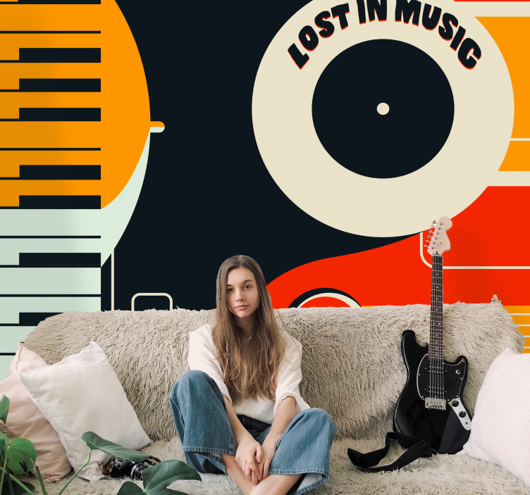 Klavírní retro design Fototapeta hudba - TenStickers