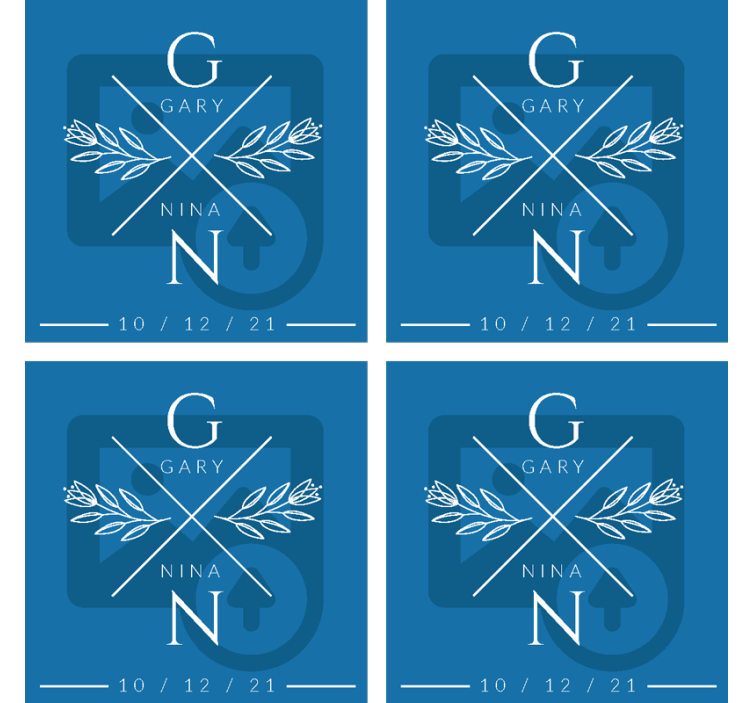 Svatební podtácek s osobními iniciálami páru - TenStickers