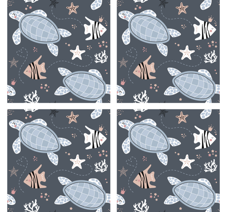 želvy a ryby pod vodní dráhou - TenStickers