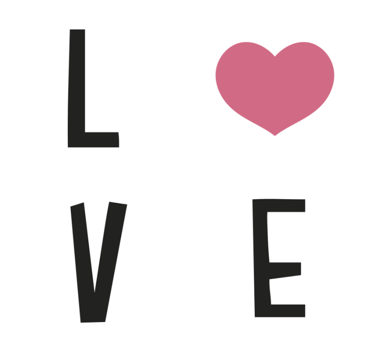 Láska text moderní tácky - TenStickers