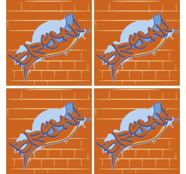 Moderní podtácek s městským graffiti pozadím - TenStickers