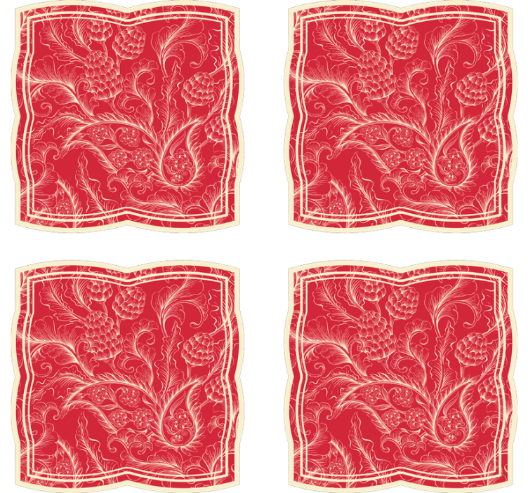 Efekt textury podtácků s okrasným květinovým vzorem - TenStickers