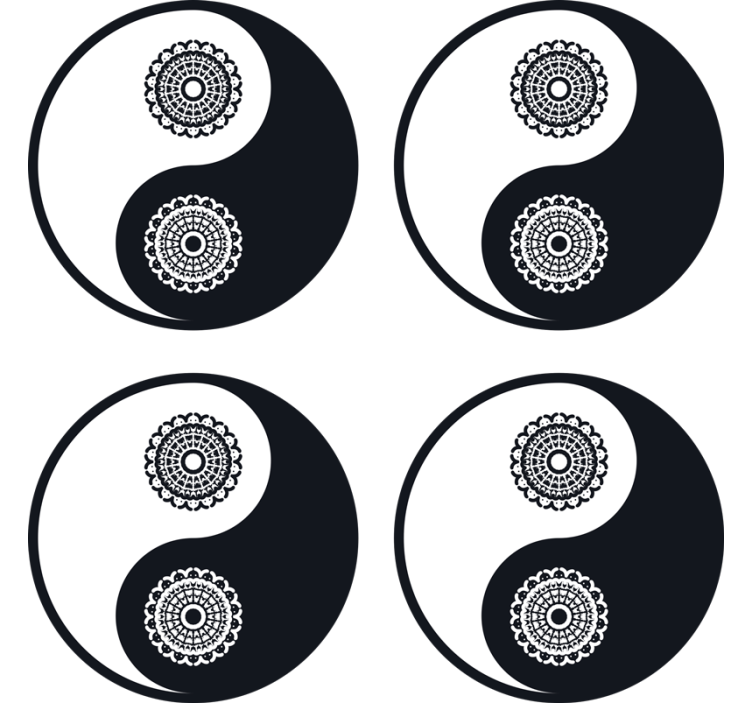 Blázen podtácek s mandalovými vzory yin yang - TenStickers