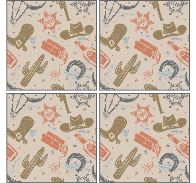 Blázen podtácek s prvky kovbojské tématiky - TenStickers