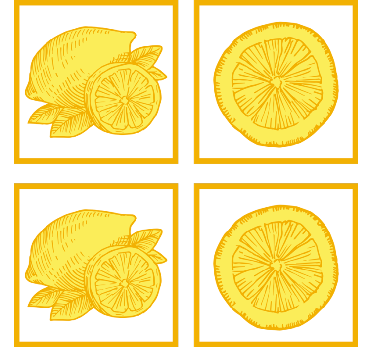 Efekt textury podtácků s ilustracemi citrusů - TenStickers