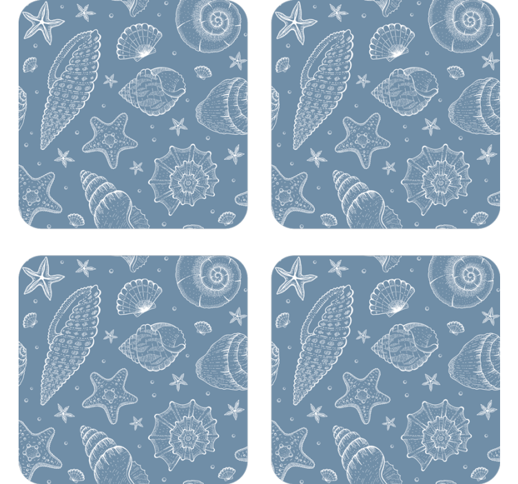 Blázen podtácek s motivem mušlí a hvězd - TenStickers