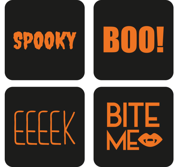 Halloweenský podtácek s textem a grafikou - TenStickers