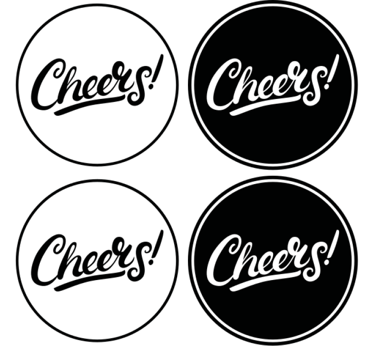 Pivní podtácek stylová cheers typografie - TenStickers