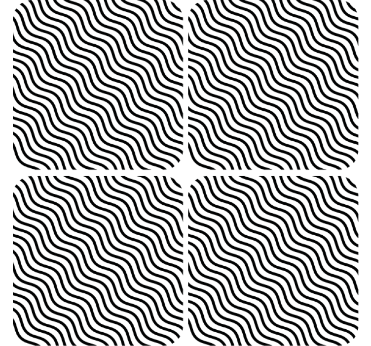 Efekt textury podtácků vlnitý černý vzor - TenStickers