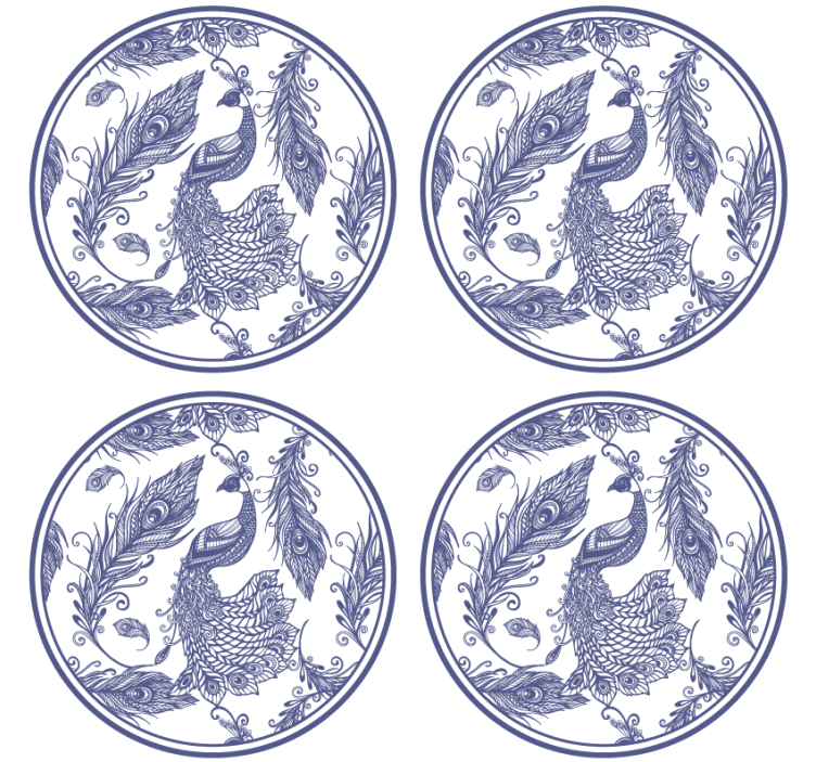 Delftware pávové tácky - TenStickers