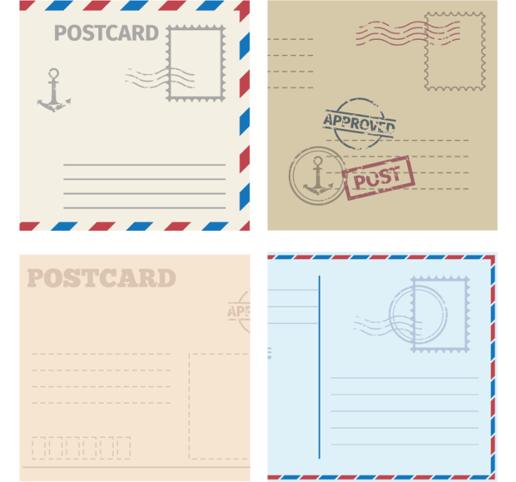 Moderní podtácek s designem vintage pohlednice - TenStickers