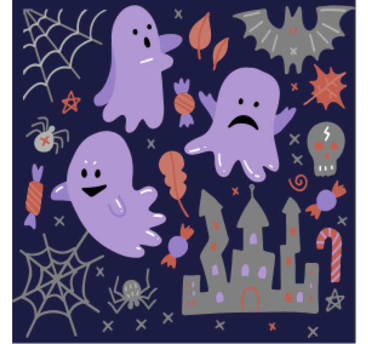 Halloweenský podtácek s roztomilými duchy - TenStickers