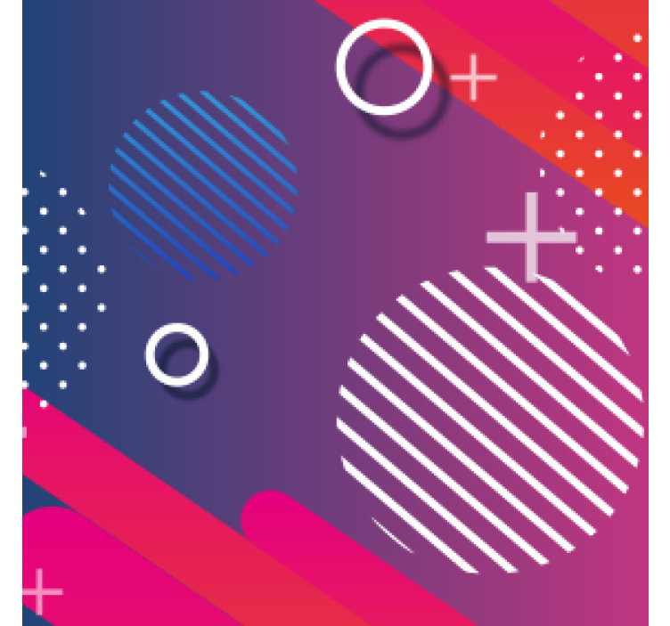 Efekt textury podtácků geometrický vzor s kruhy - TenStickers