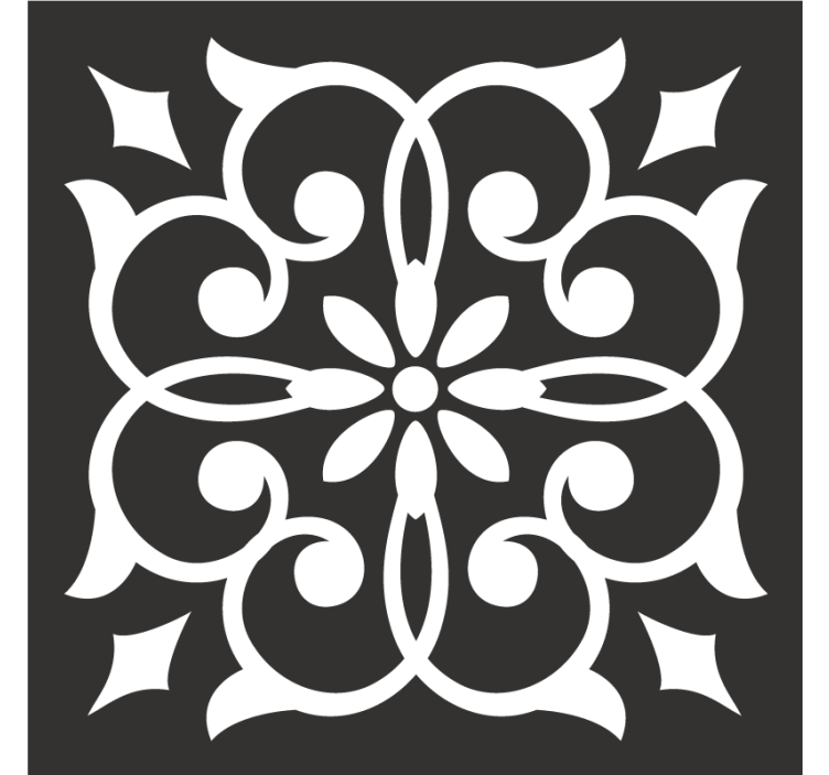 Efekt textury podtácků s bohatým botanickým motivem - TenStickers