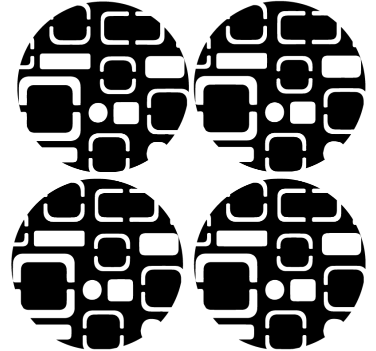 Efekt textury podtácků geometrické černé motivy - TenStickers