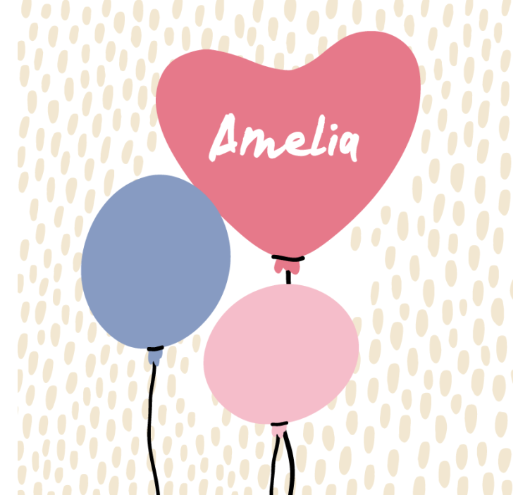 Svatební podtácek s trojicí balónků ve tvaru srdce - TenStickers