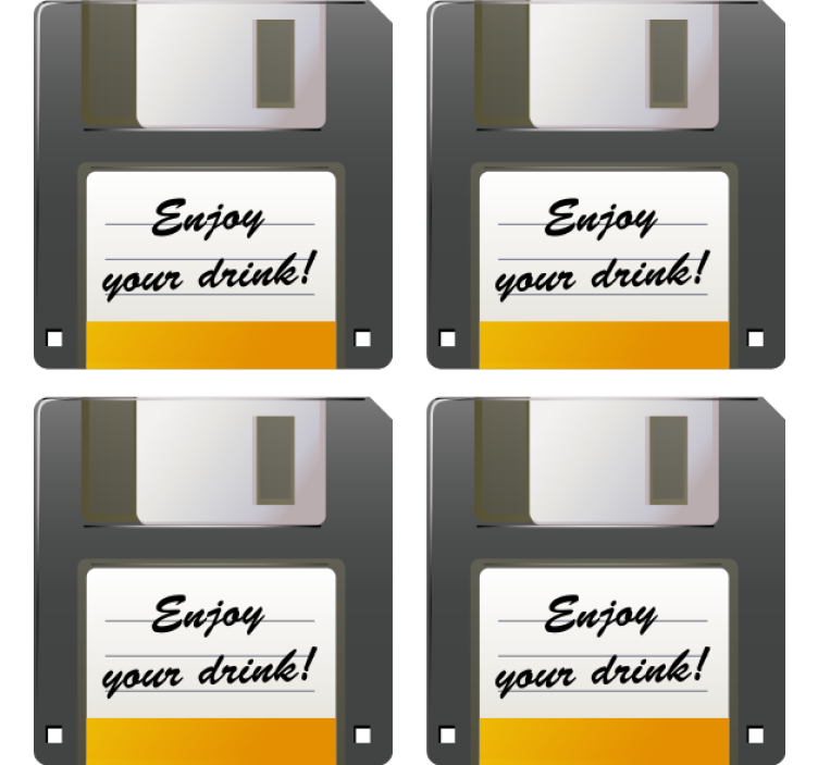 Efekt textury podtácků připomínající floppy disk - TenStickers