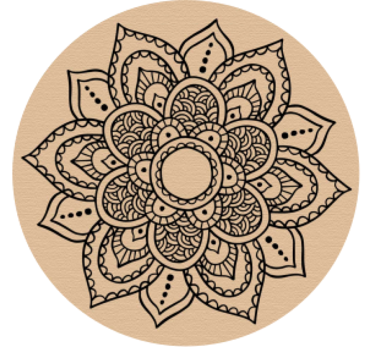 Mandala dřevěný vzor pro pivní podložky - TenStickers