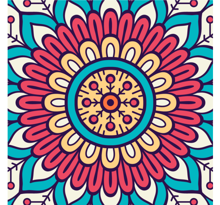 Efekt textury podtácků s kruhovým květinovým vzorem - TenStickers