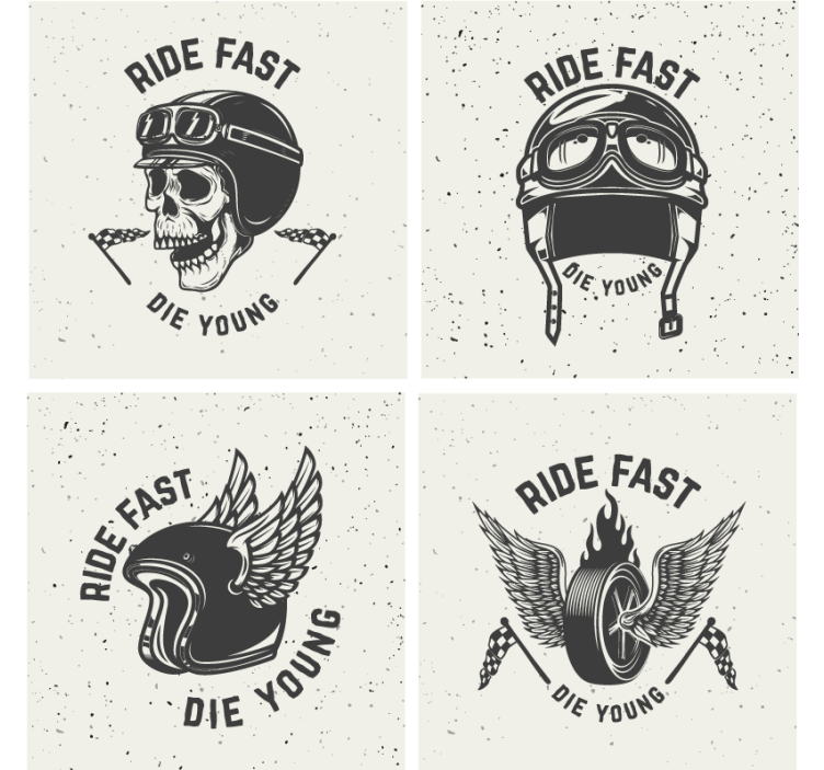 Lebka se závodními brýlemi blázen podtácek - TenStickers