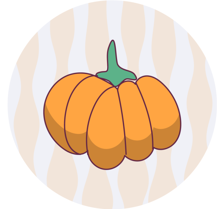 Halloweenský podtácek ve tvaru stylizované dýně - TenStickers