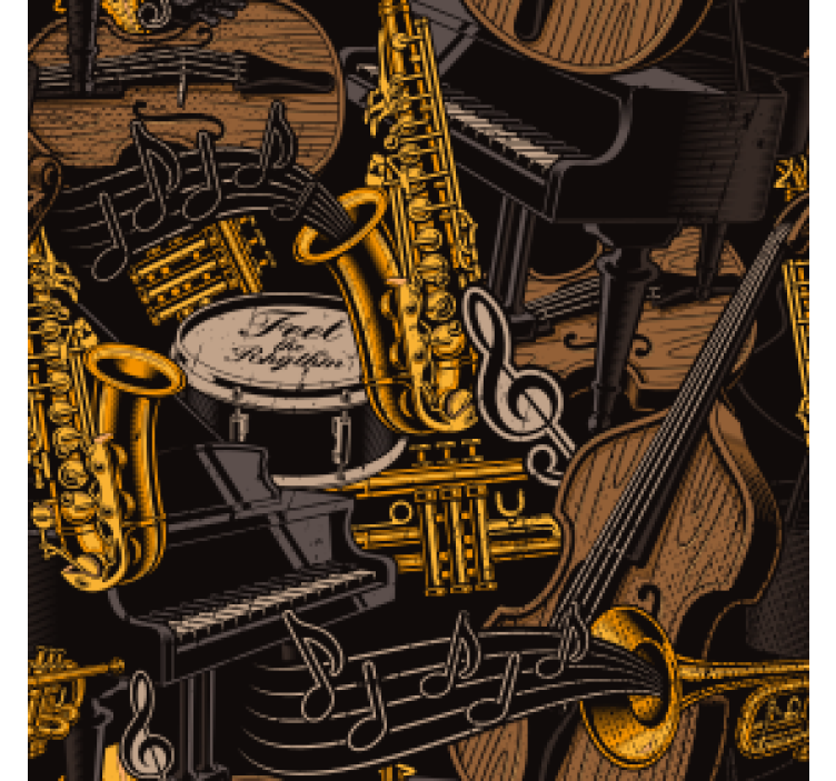 Blázen podtácek s motivem hudebních nástrojů - TenStickers