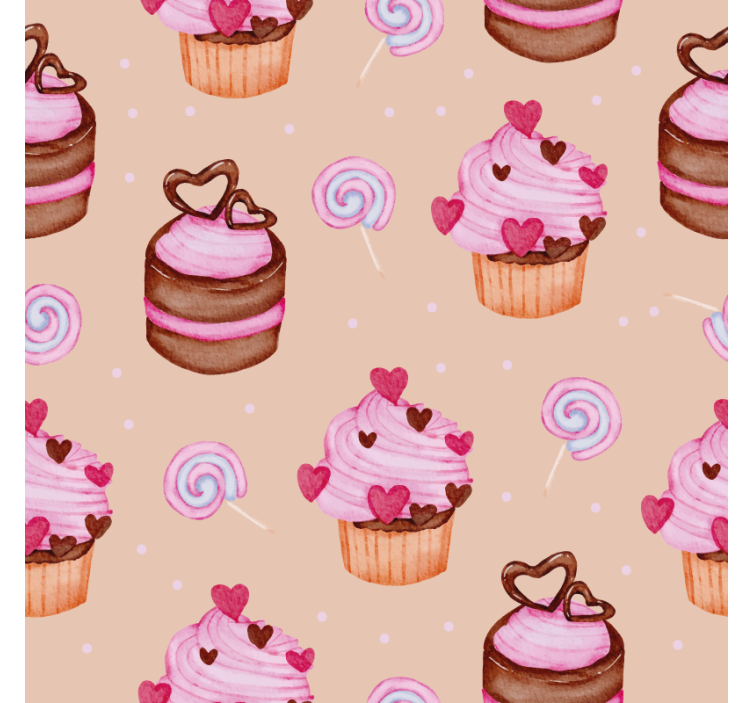Přizpůsobitelný podtácek s motivem sladkých cupcakes - TenStickers