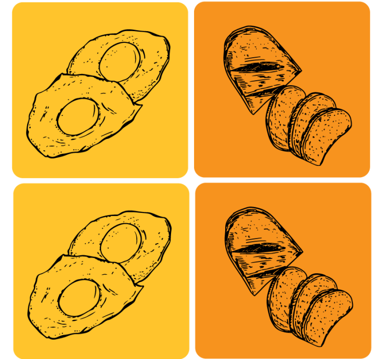 Moderní podtácek sliced avokádo a chléb - TenStickers