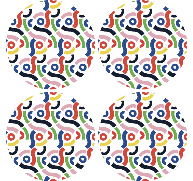 Efekt textury podtácků barevné abstraktní vzory - TenStickers