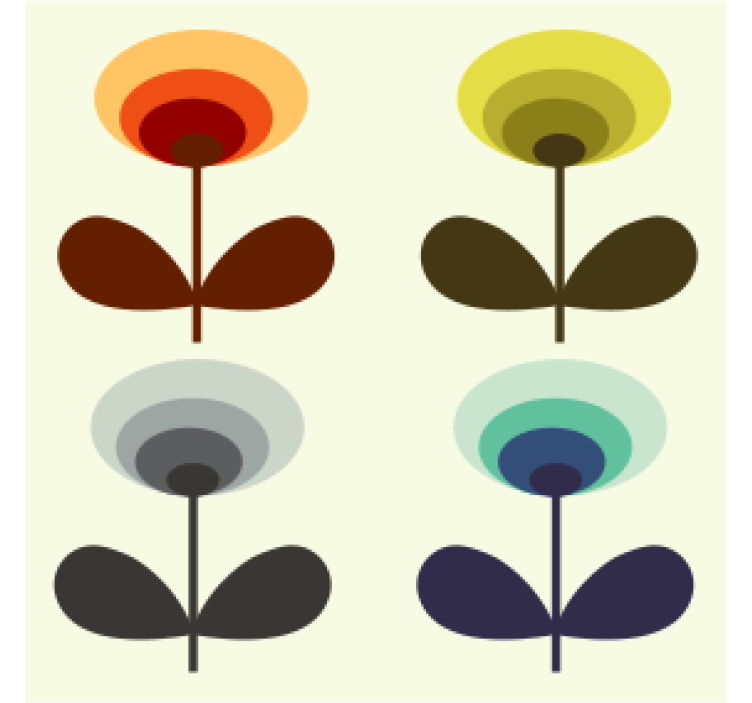 Vintage květinovýpodtácek ze 70. Let - TenStickers