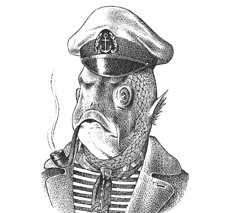 Blázen podtácek kapitán ryba - TenStickers