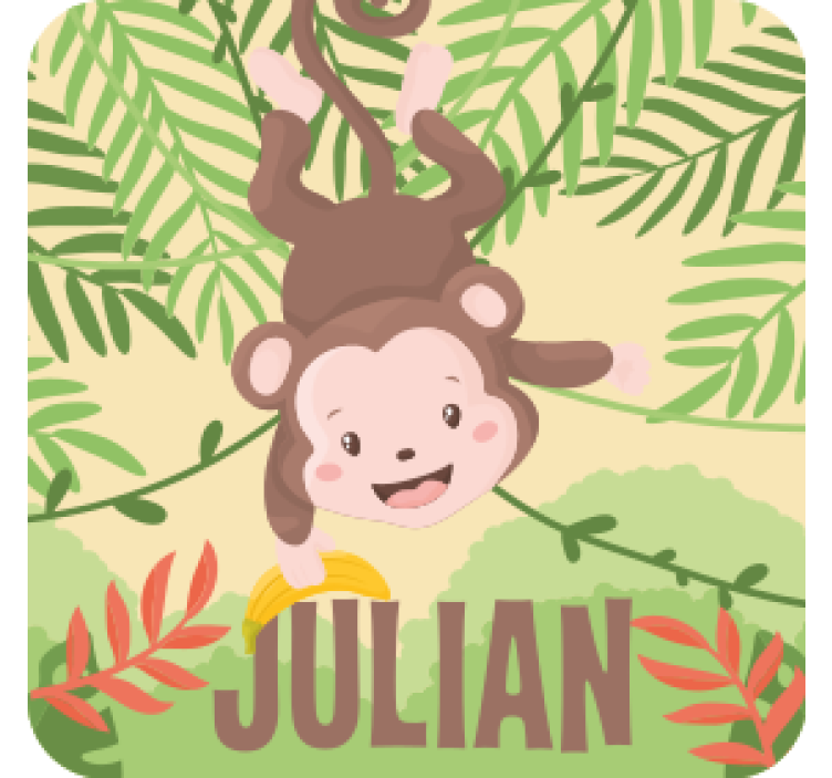 Blázen podtácek hravý opičí design - TenStickers