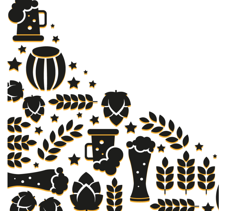 Různé symboly na bílých pivních podložkách - TenStickers