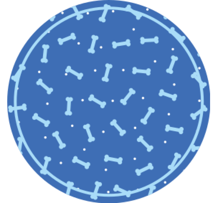 Efekt textury podtácků kruh s kostěným vzorem - TenStickers