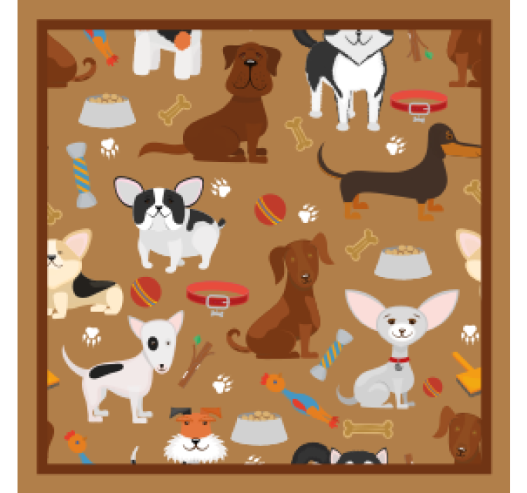 Moderní podtácek s hravými ilustracemi psů - TenStickers