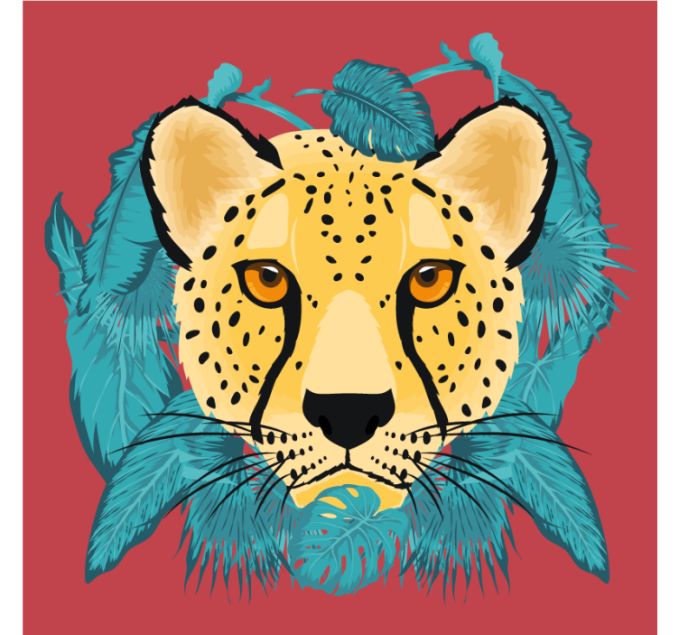 Blázen podtácek s stylizovaným leopardem - TenStickers
