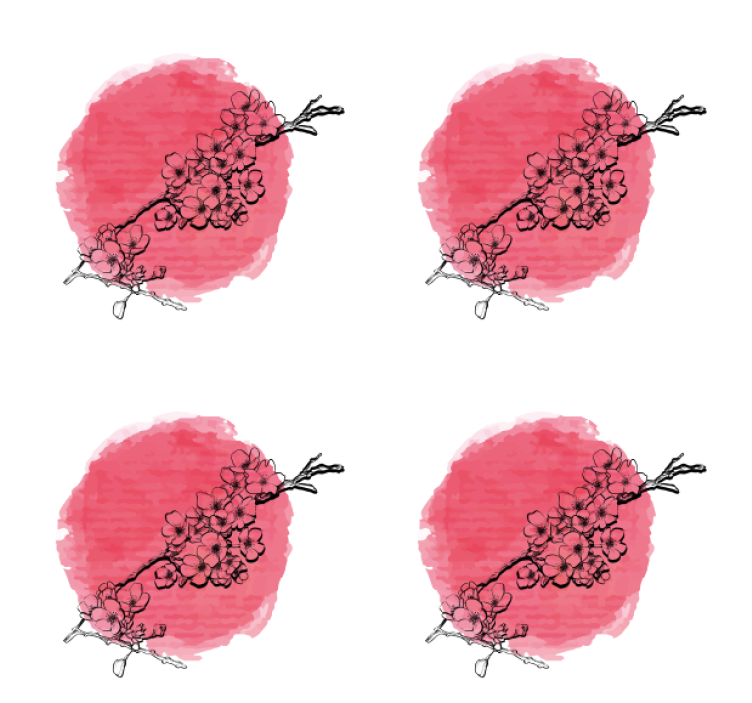 Efekt textury podtácků květinový motiv na růžové - TenStickers