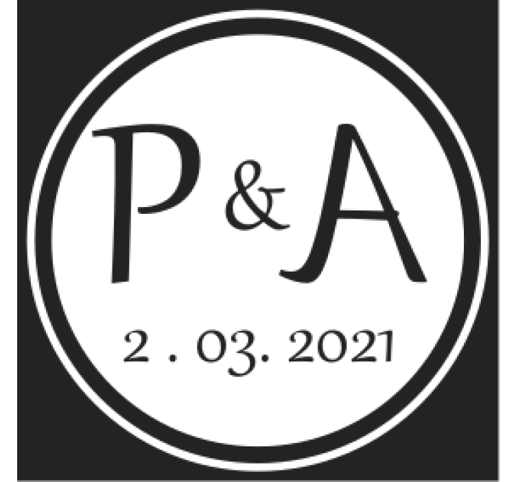 Přizpůsobitelný podtácek s monogramem iniciálů - TenStickers