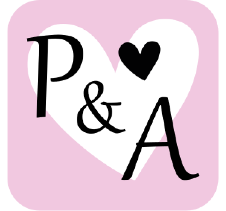 Svatební podtácek s iniciály ve tvaru srdce - TenStickers