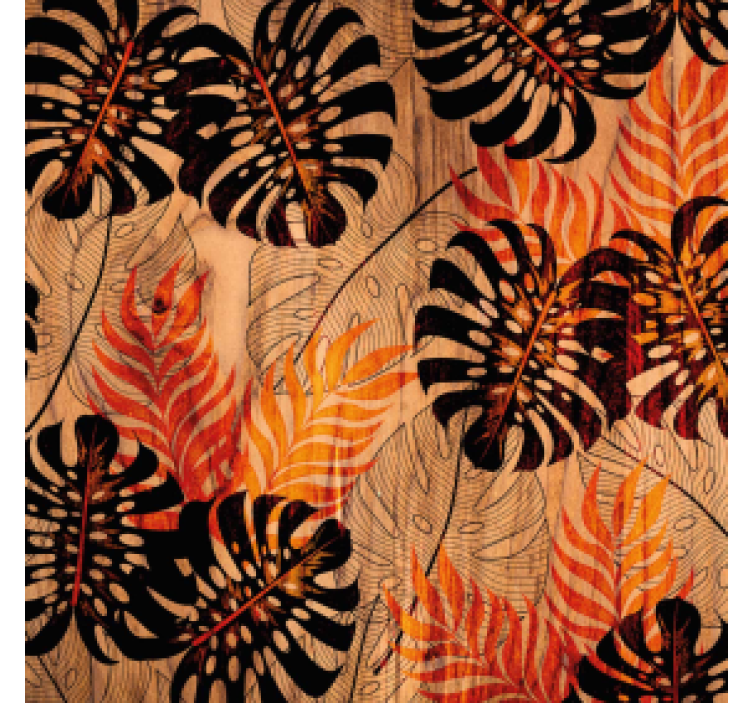 Efekt textury podtácků tropické listy - TenStickers