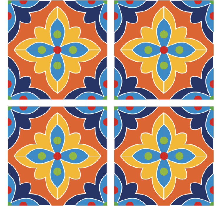 Efekt textury podtácků živé květinové ilustrace - TenStickers