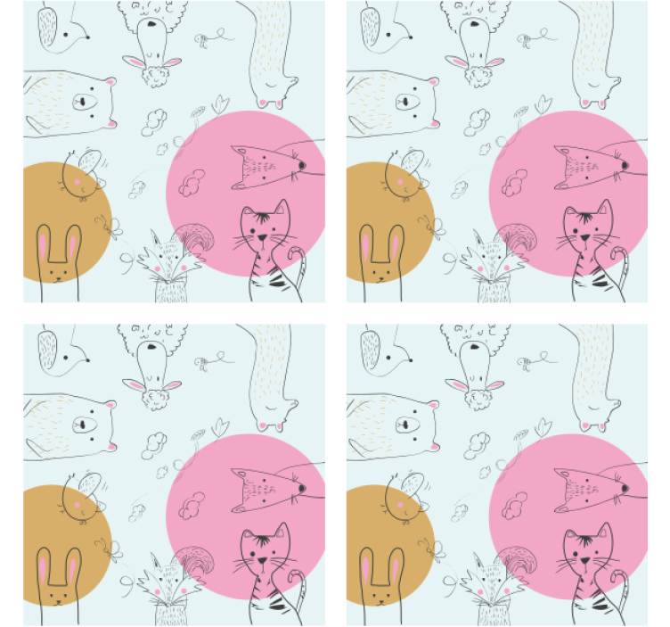 Blázen podtácek s hravými zvířecími ilustracemi - TenStickers