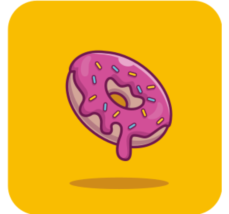 Kreslený růžový koblih geek tácky - TenStickers