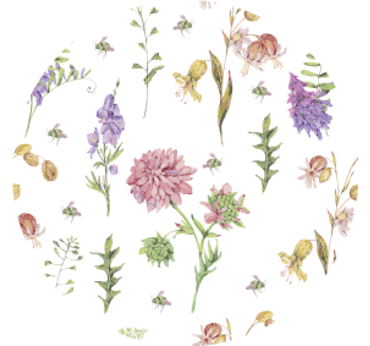 Efekt textury podtácků květinové vzory - TenStickers