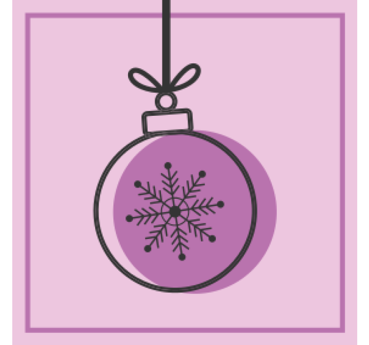Vánoční koule s růžovou sněhovou vločkou - TenStickers