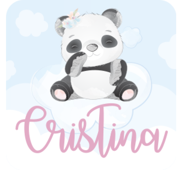 Roztomilá panda pro dívku se jménem tácky - TenStickers