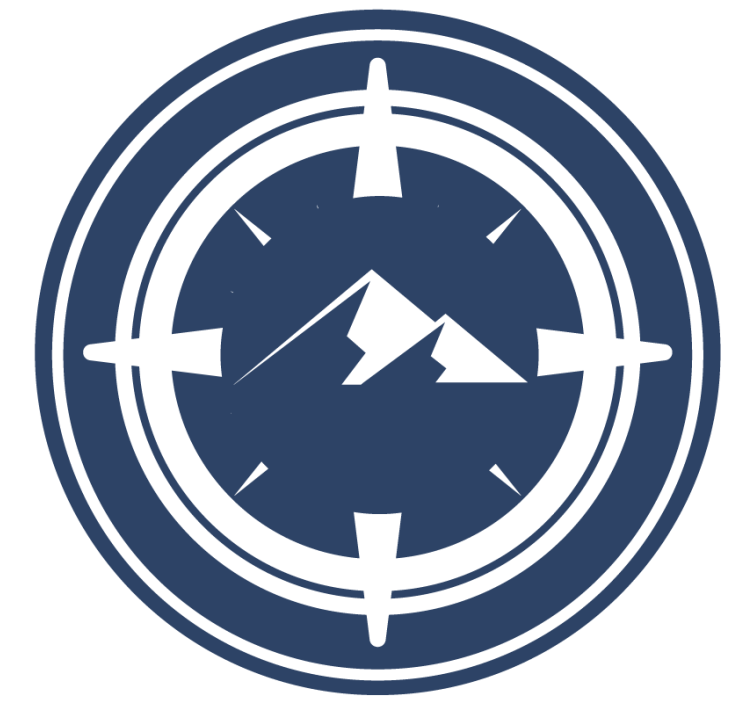 Moderní podtácek s motivem kompasu a hor - TenStickers