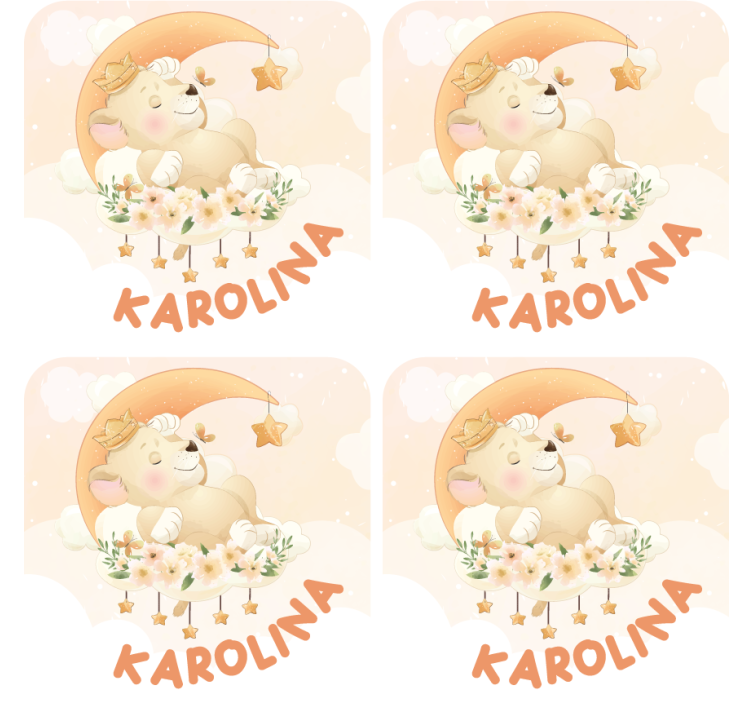 Přizpůsobitelný podtácek spící medvěd se hvězdami - TenStickers