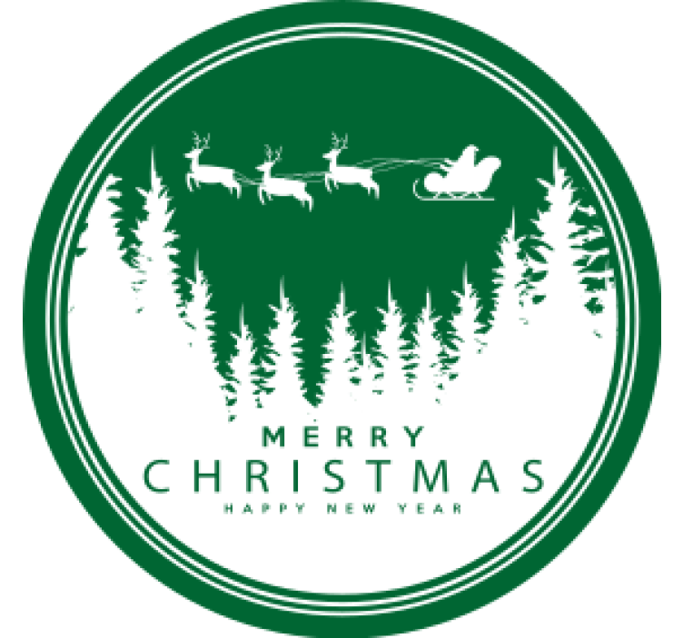 Vánoční podtácek s veselou scénou santova saní - TenStickers